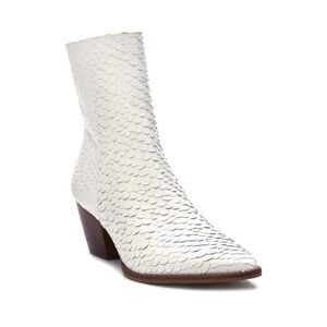 White snakeskin Ankle Boots